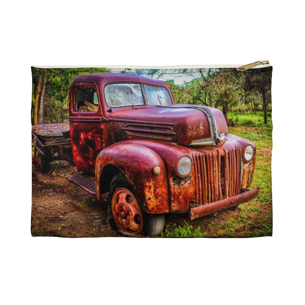 Vintage Rusty Truck Zippered Accessory Bag (FWS) Made in the USA
