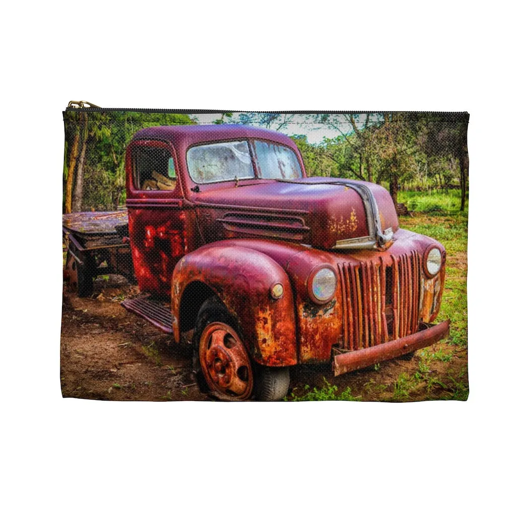 Vintage Rusty Truck Zippered Accessory Bag (FWS) Made in the USA
