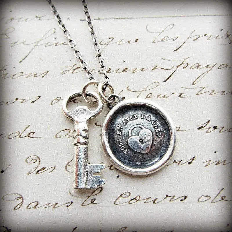 Vintage Silver Key Charm