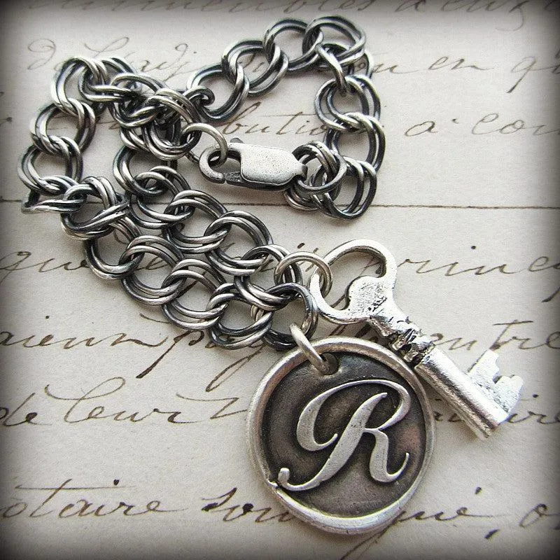 Vintage Silver Key Charm