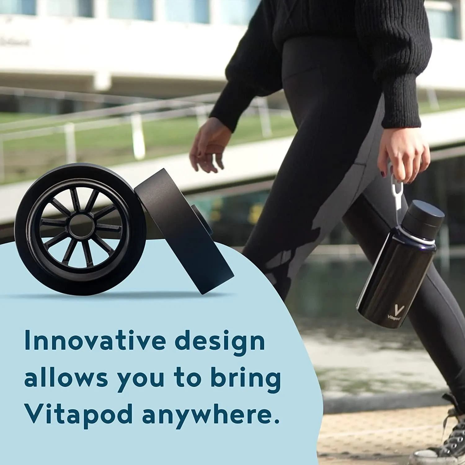 Vitapod Go Intro Kit | 36oz Pro Steel Insulated Black Bottle | Go Top | Variety of Healthy Vitamin, Electrolyte and Antioxidant Infused Pods (10 Count) | Hydration, Beauty, Energy, Immunity and Sports