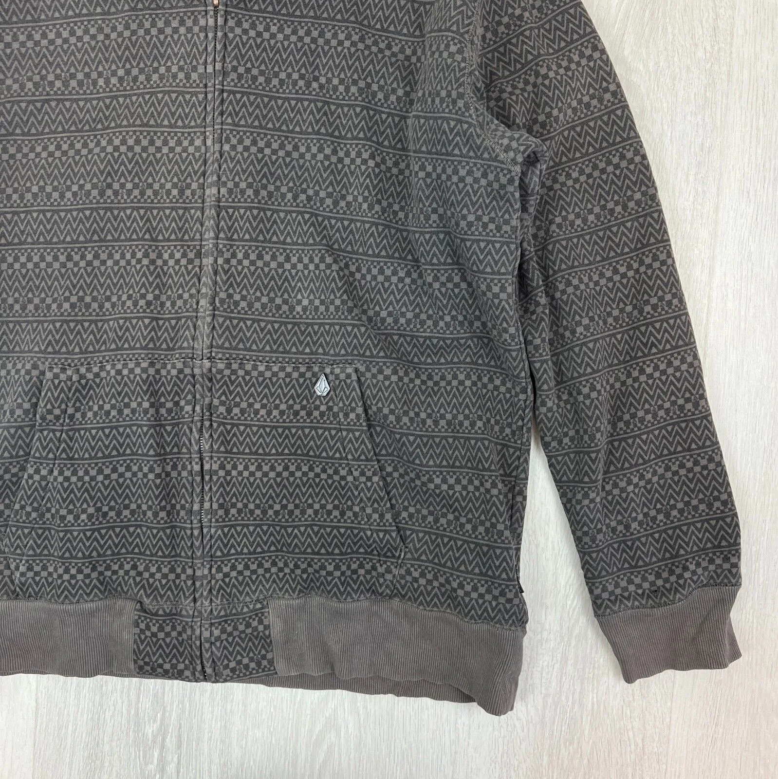Volcom Mens Fleece Lined Aztec Print Hoodie Size 2XL