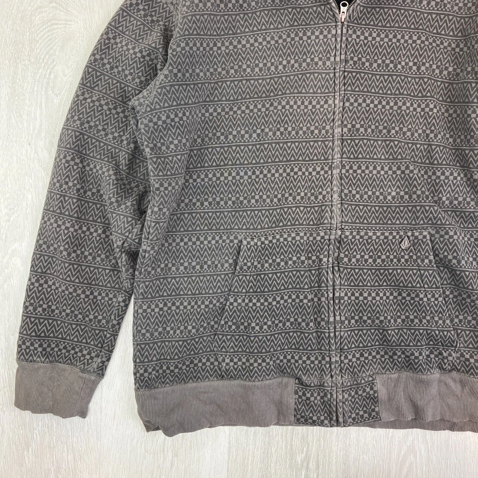 Volcom Mens Fleece Lined Aztec Print Hoodie Size 2XL