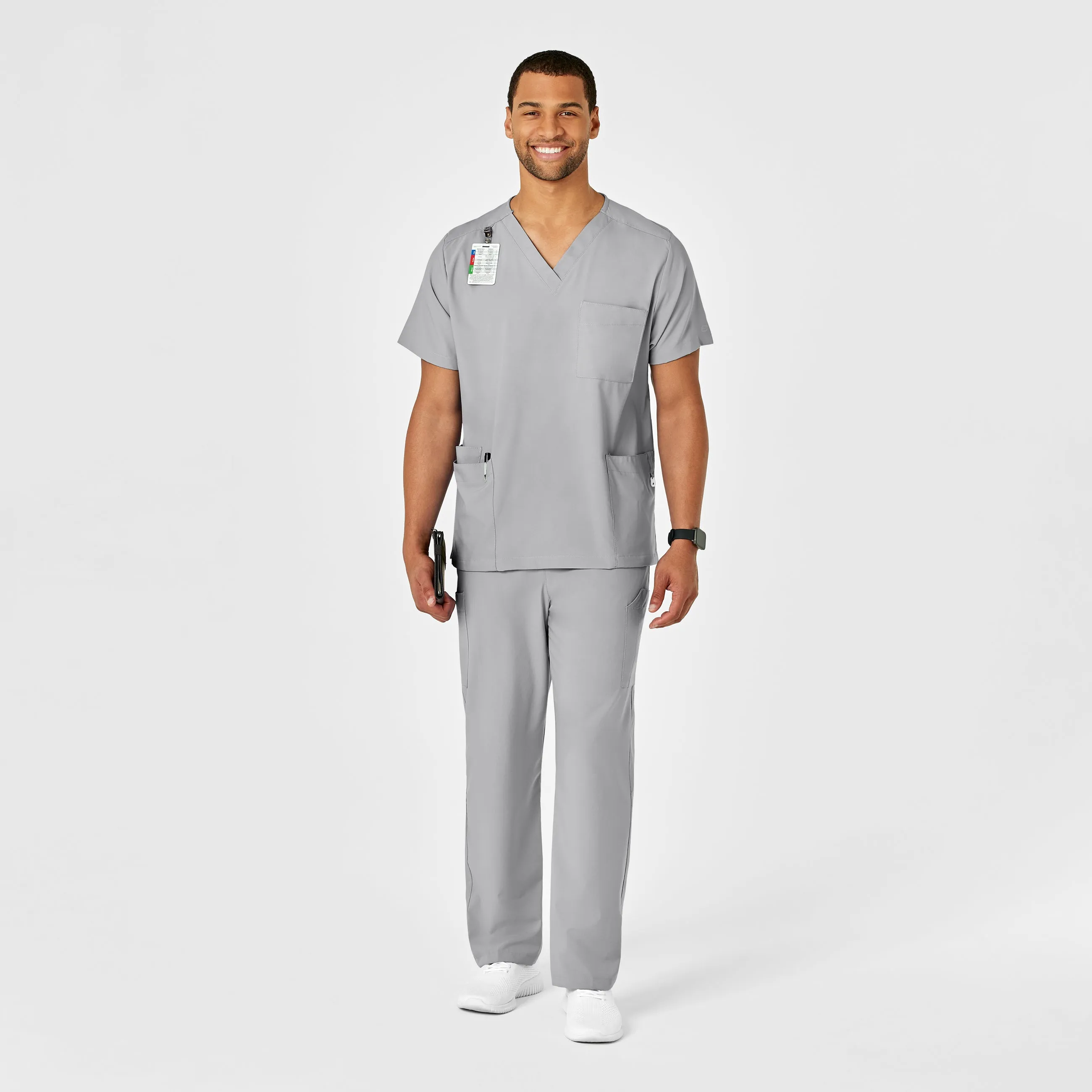 W123 5855 Unisex Multi-Cargo Scrub Pants Grey