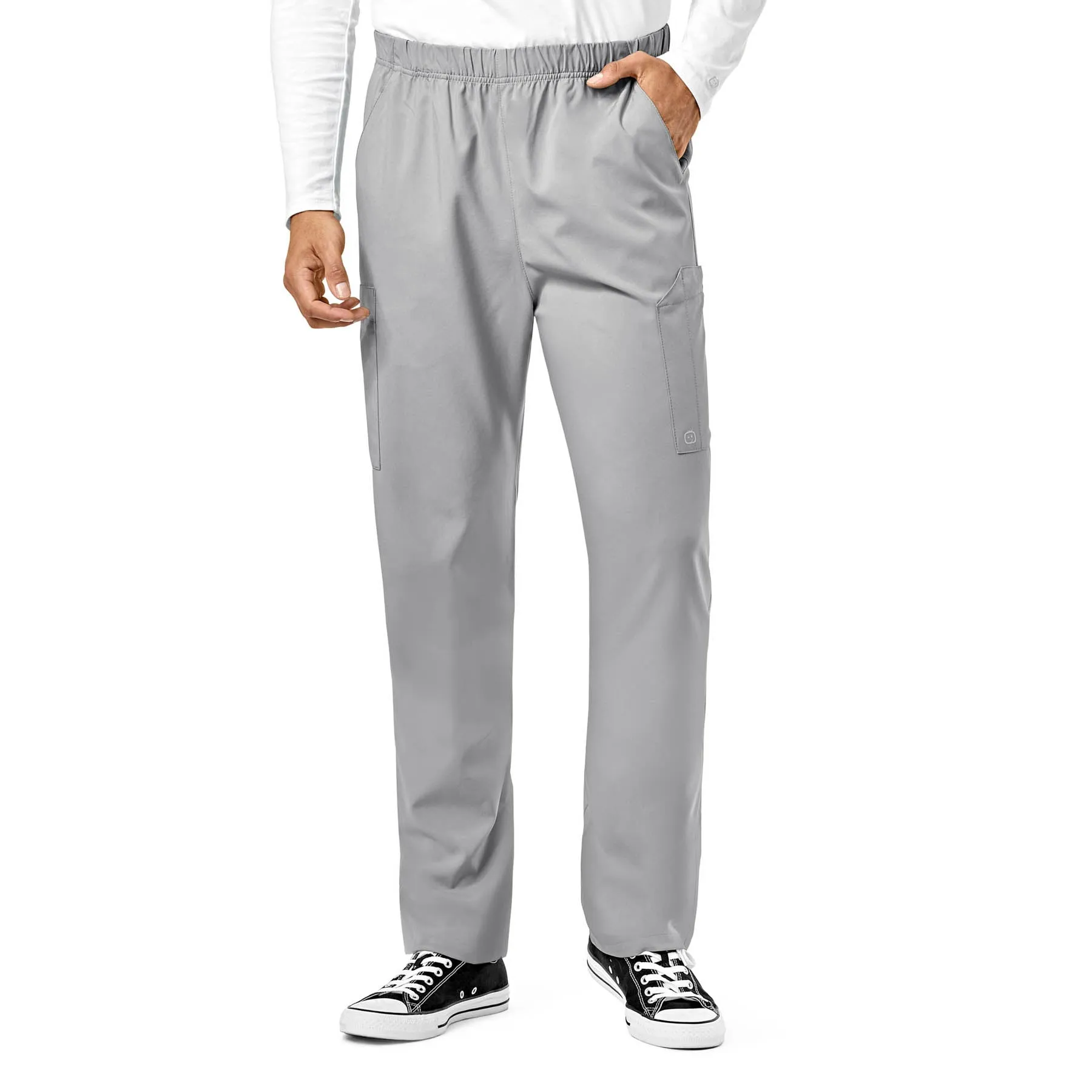 W123 5855 Unisex Multi-Cargo Scrub Pants Grey