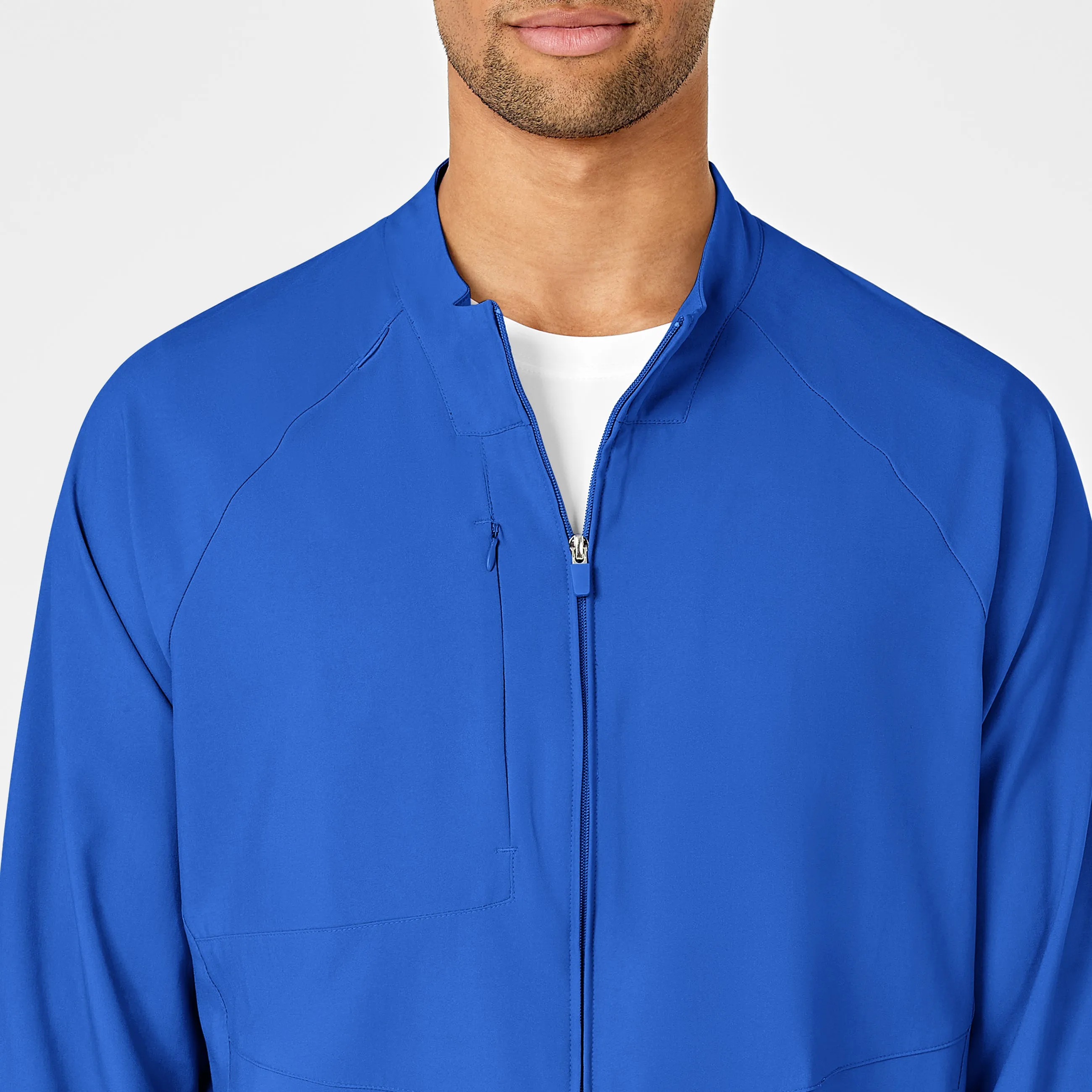 W123 8355 Men's Zip Front Warm Up Jacket Royal