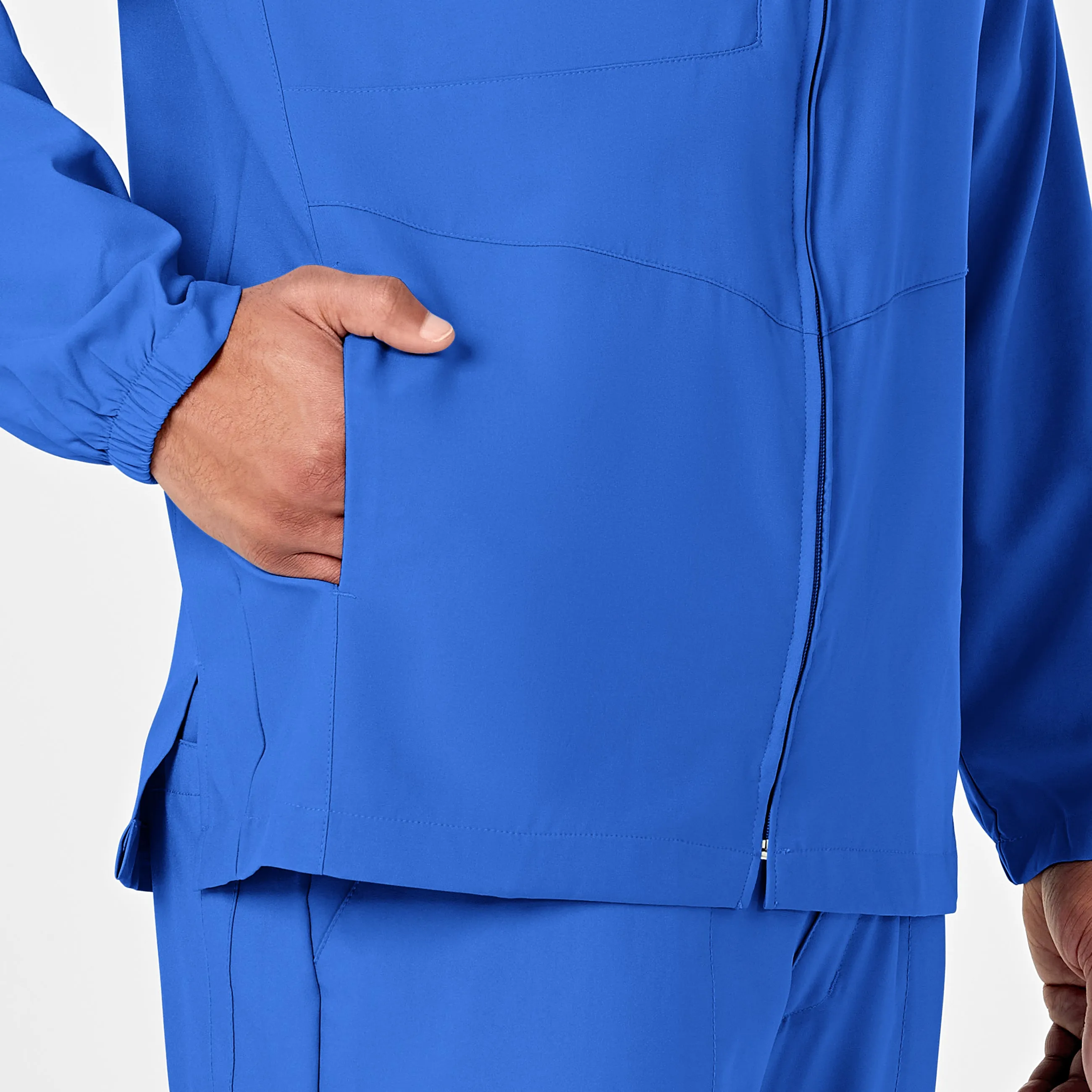 W123 8355 Men's Zip Front Warm Up Jacket Royal