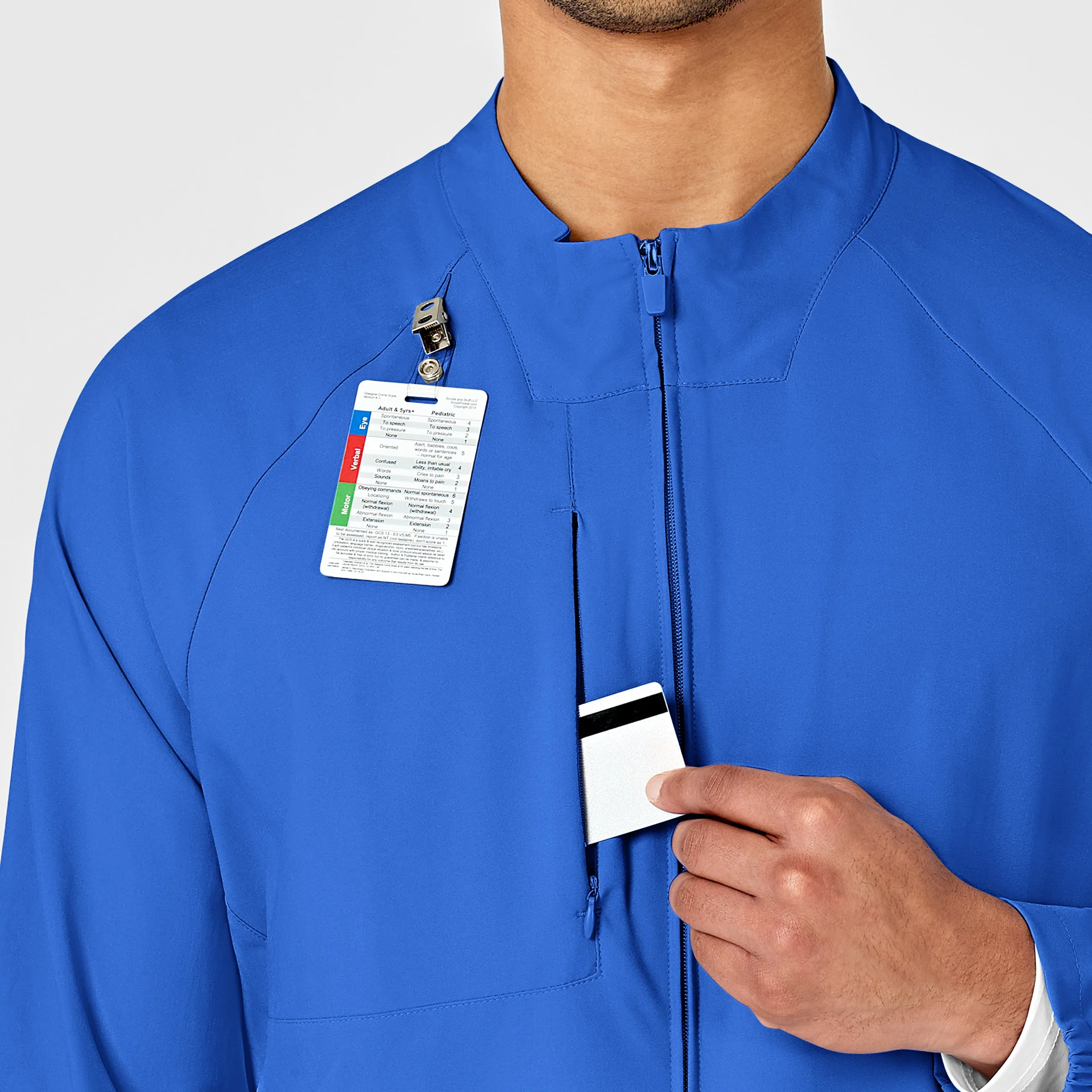 W123 8355 Men's Zip Front Warm Up Jacket Royal