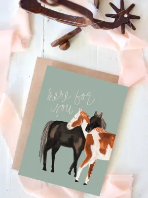 Western Horse Here for You Sympathy Encouragement Card Tirzah