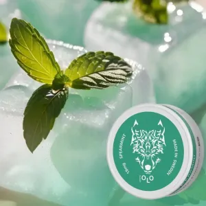 White OLO Spearmint Nicotine Pouches