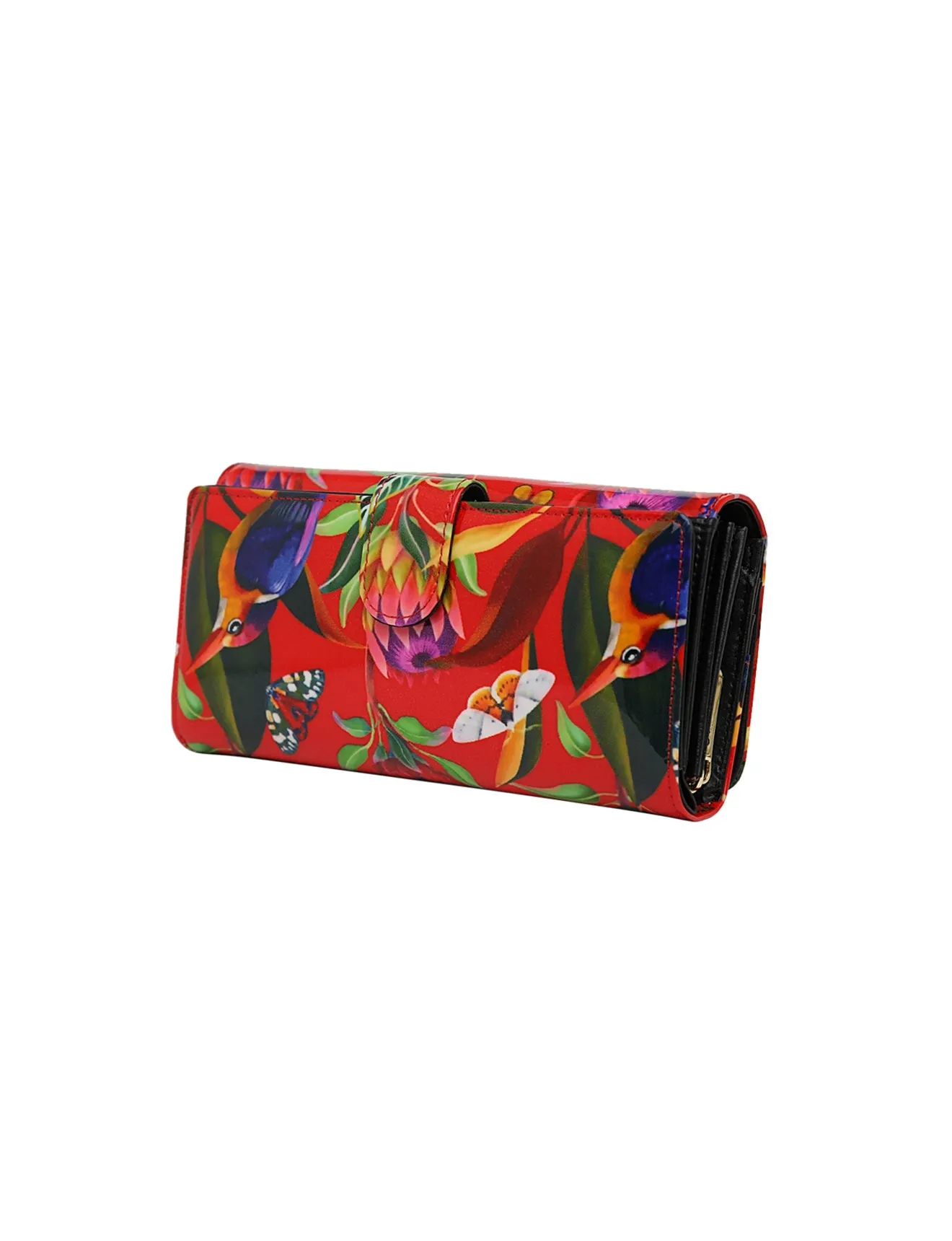 WILDFLOWER LGE RFID PATENT LEATHER WALLET- WSN2401