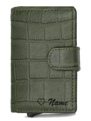 WildHorn® RFID Protected Custom Engraved Personalized High Quality Unisex Leather Card Holder for Gifting