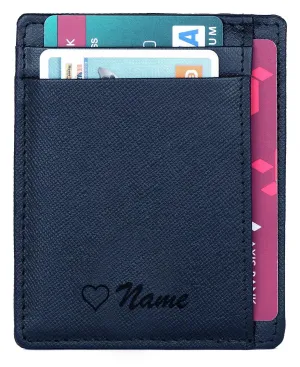 WildHorn® RFID Protected Custom Engraved Personalized High Quality Unisex Leather Card Holder for Gifting