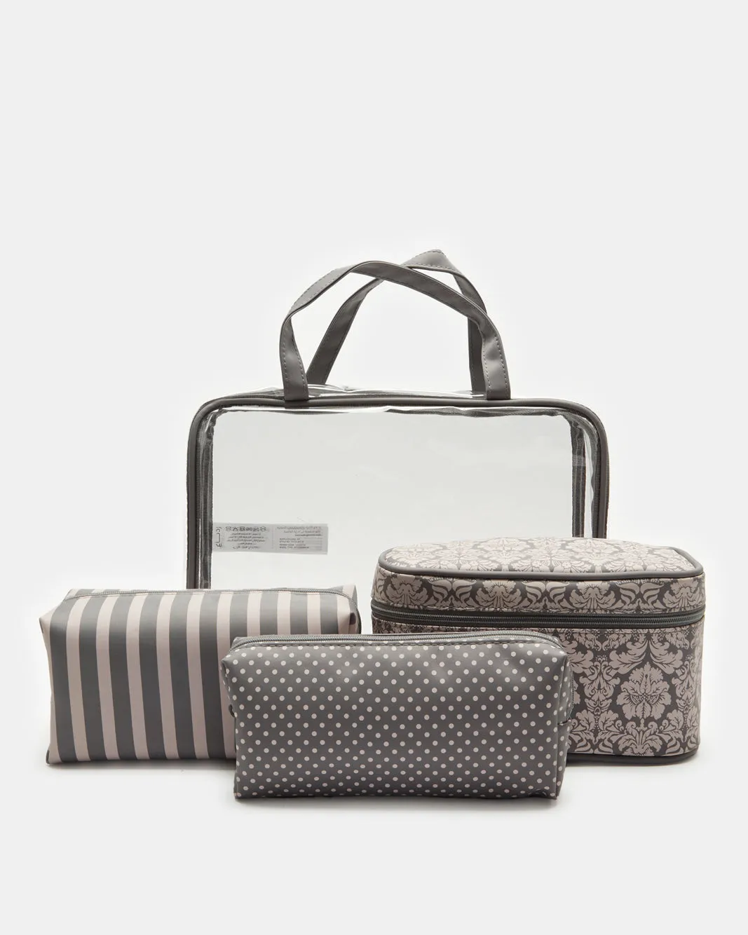 Women Assorted Printed Cosmetic Pouch Set (4 Piece)