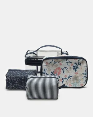 Women Assorted Printed Cosmetic Pouch Set (4 Piece)