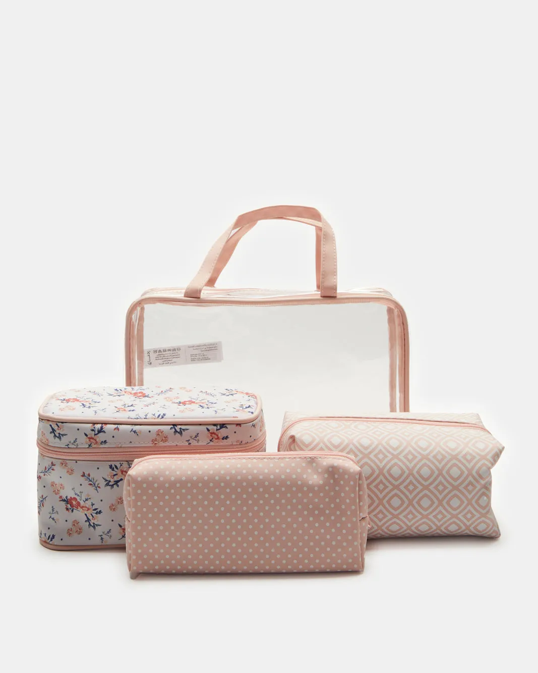 Women Assorted Printed Cosmetic Pouch Set (4 Piece)