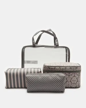 Women Assorted Printed Cosmetic Pouch Set (4 Piece)
