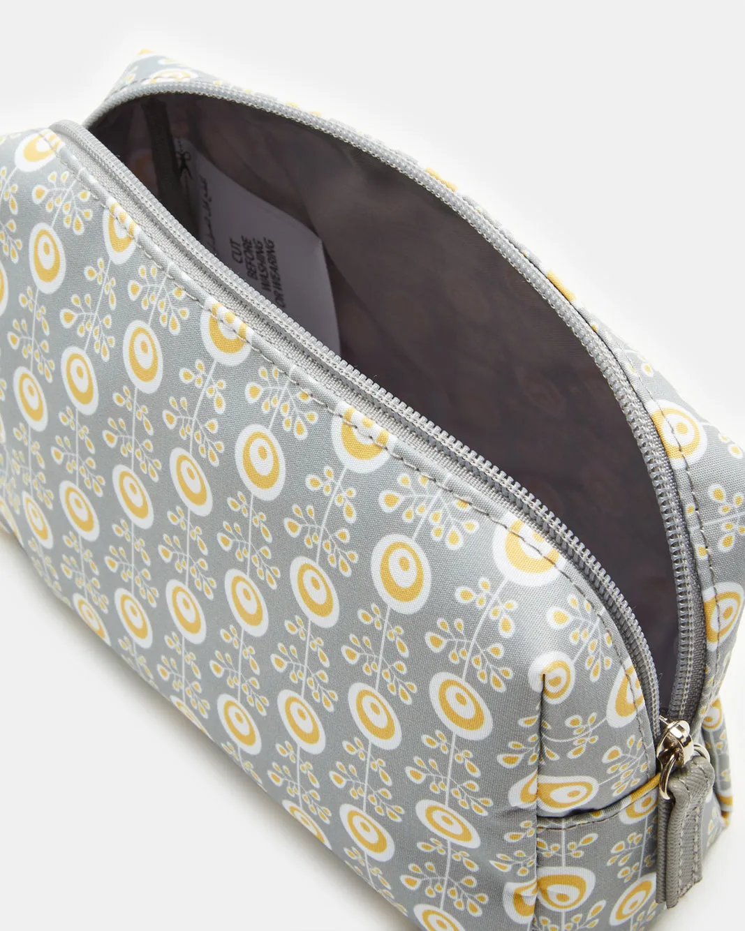 Women Grey Printed Cosmetic Pouch Set (2 Piece)