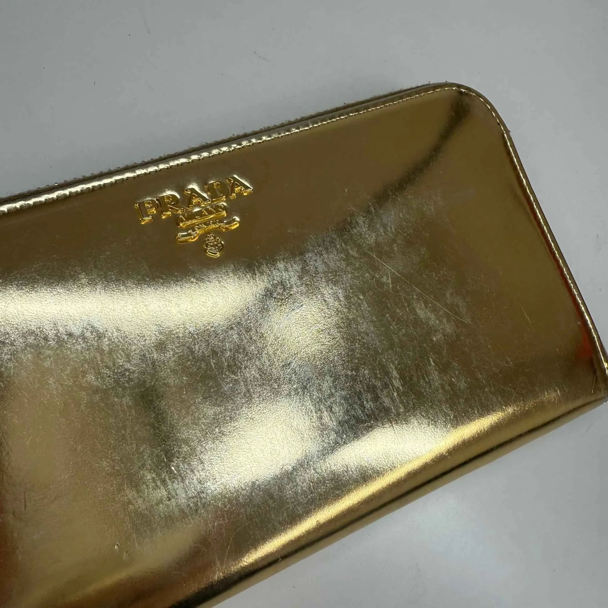 Women's Zip Around Long Purse Gold