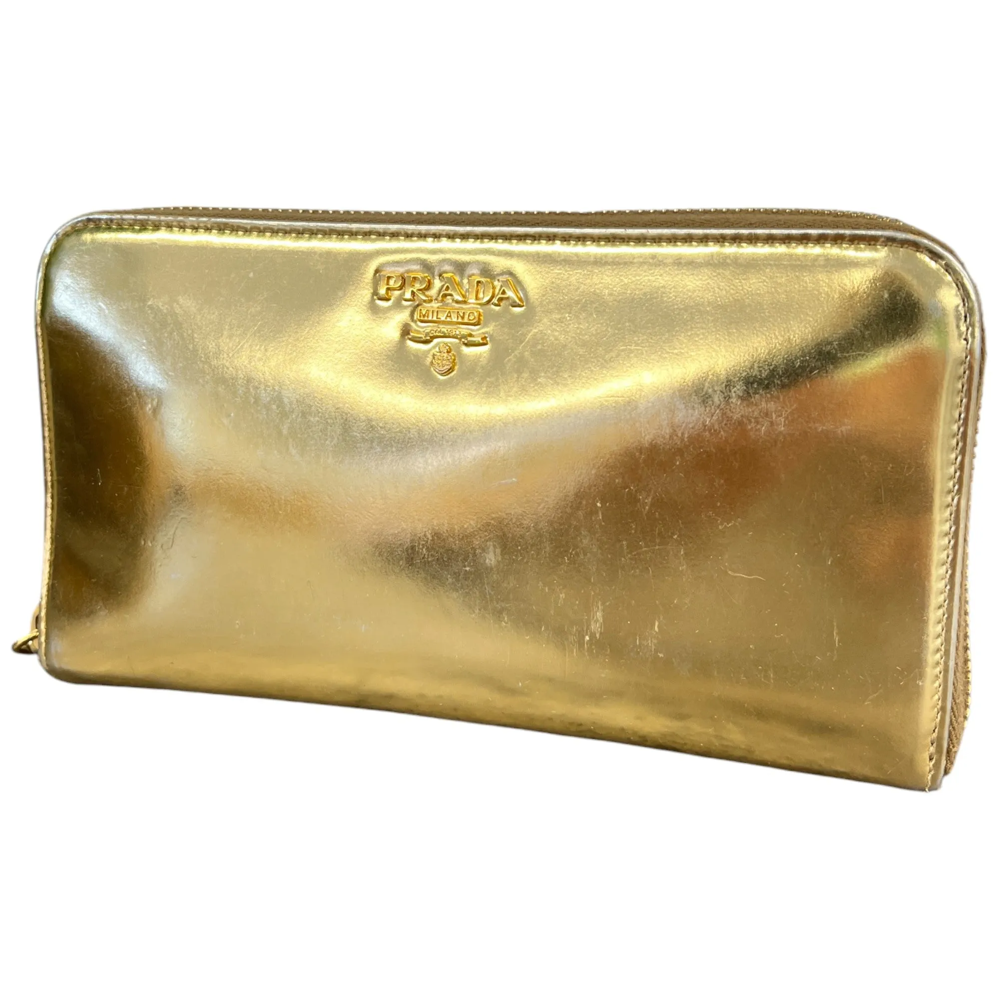 Women's Zip Around Long Purse Gold