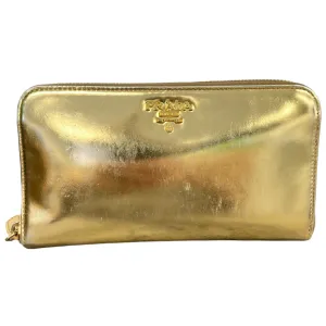 Women's Zip Around Long Purse Gold