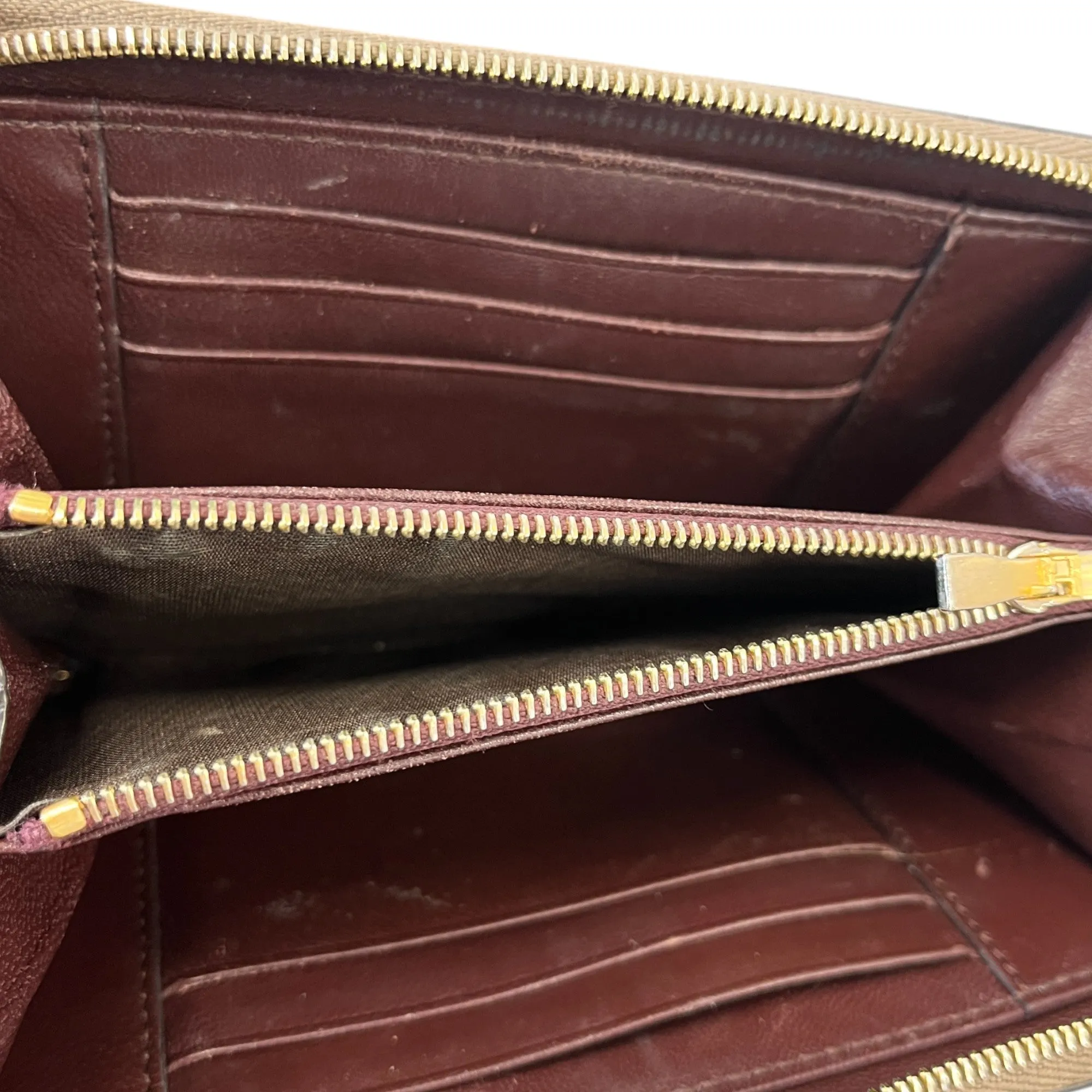 Women's Zip Around Purse Beige