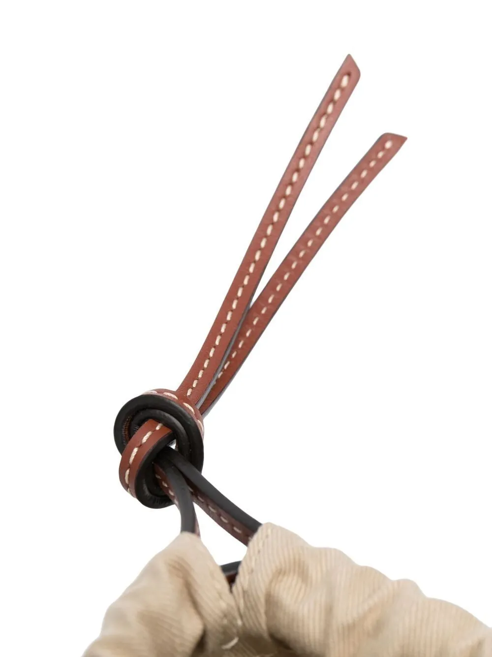 Woody straw small bucket bag