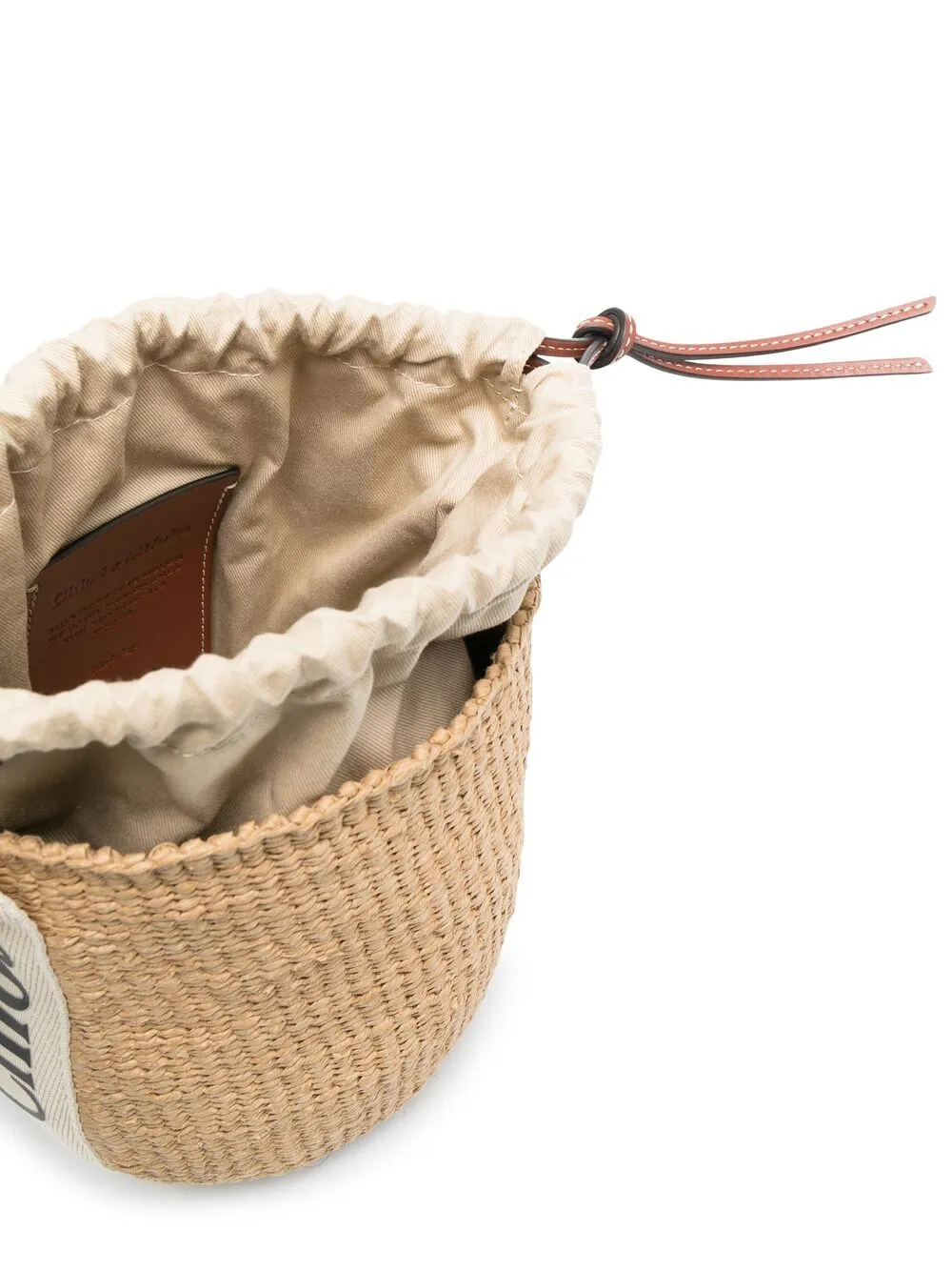 Woody straw small bucket bag