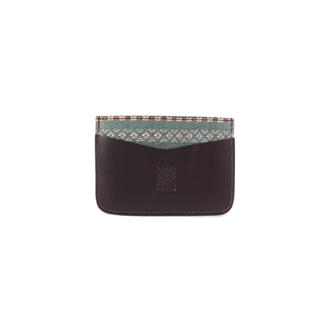 Woven Bulsa Card Holder in Brown Leather