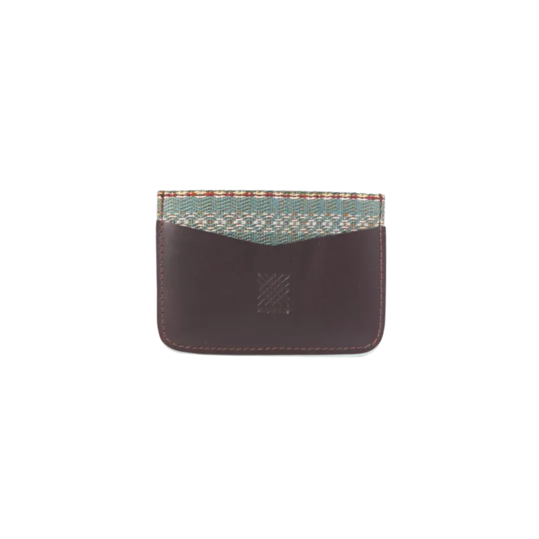 Woven Bulsa Card Holder in Brown Leather
