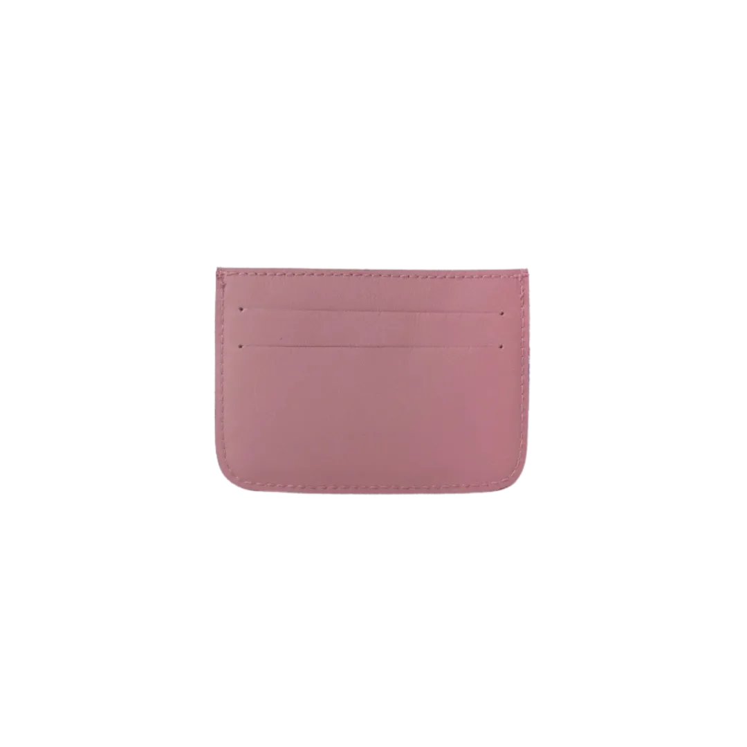 Woven Bulsa Card Holder in Mauve Leather