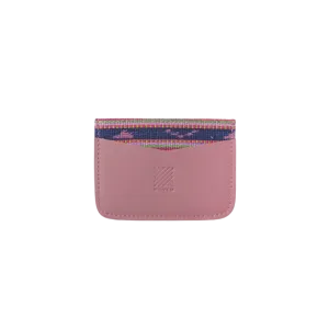 Woven Bulsa Card Holder in Mauve Leather