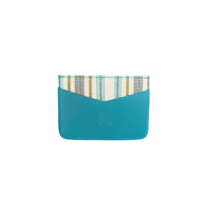 Woven Bulsa Card Holder - Teal Leather