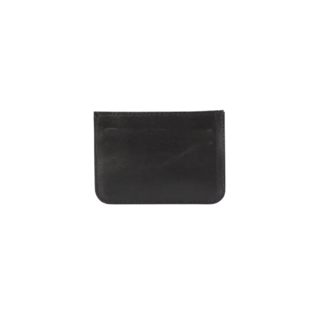 Woven Bulsa Cardholder in Black Leather