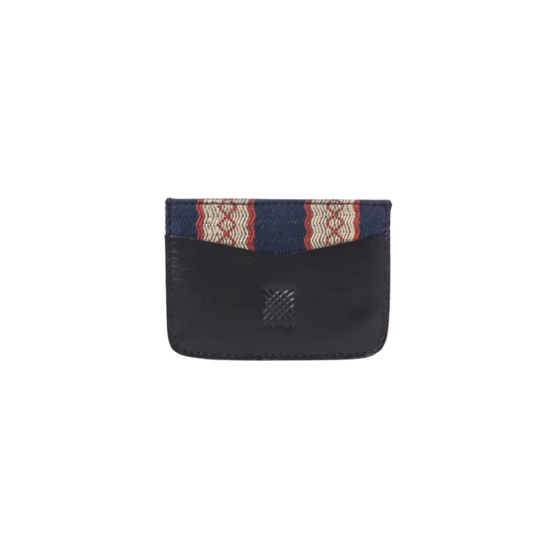 Woven Bulsa Cardholder in Black Leather