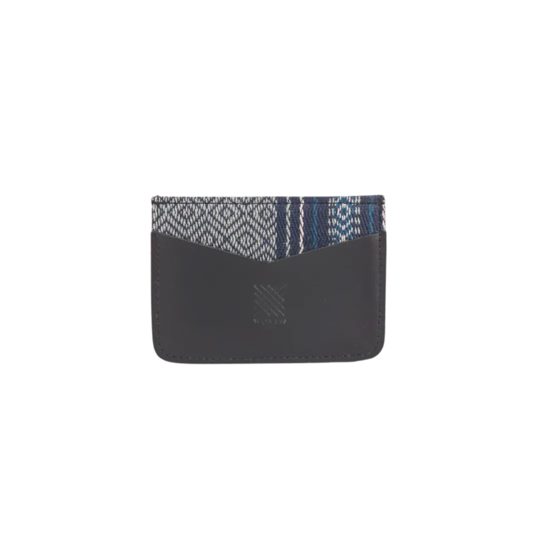 Woven Bulsa Cardholder in Black Leather