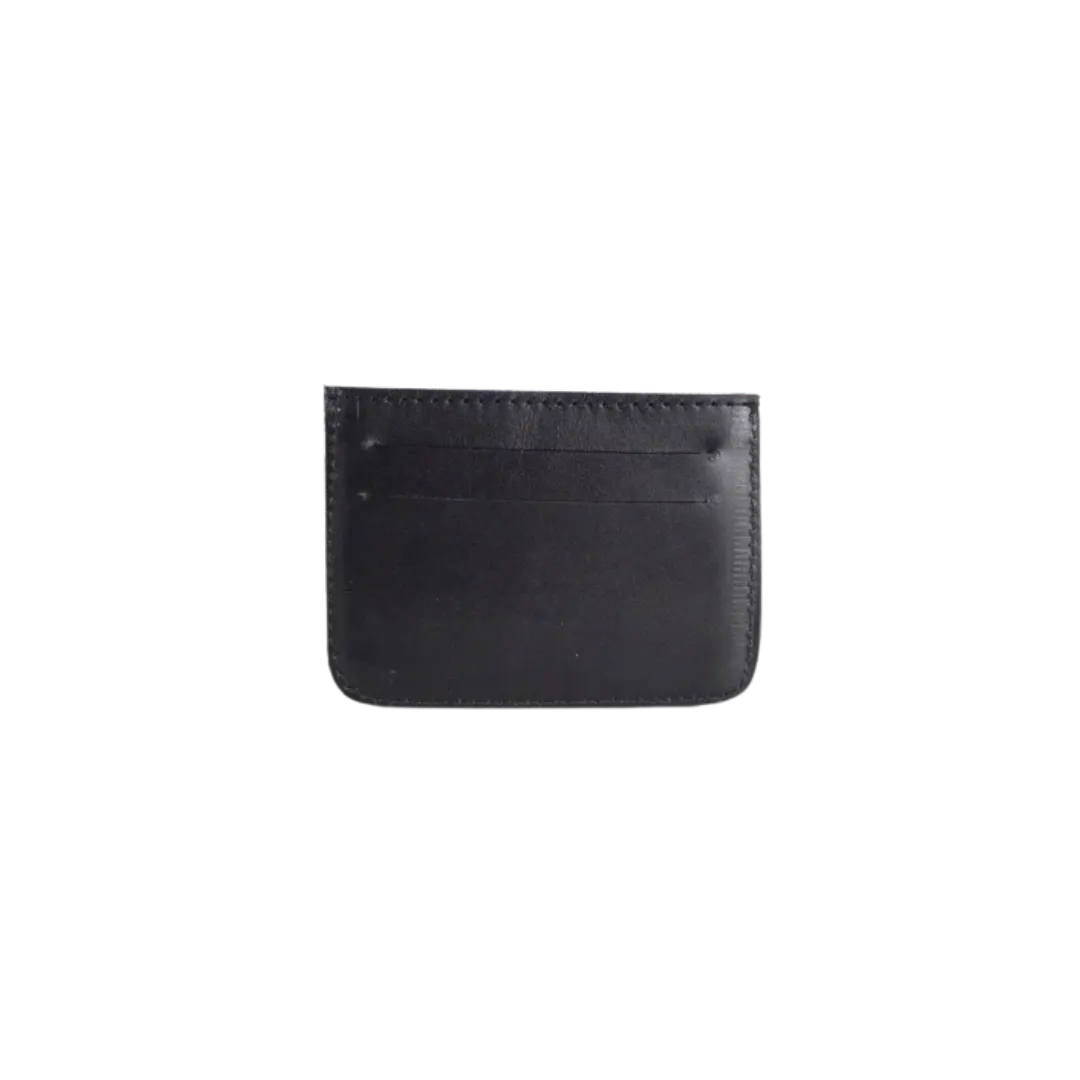 Woven Bulsa Cardholder in Black Leather
