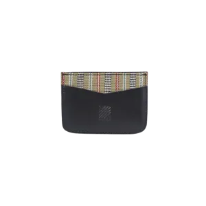 Woven Bulsa Cardholder in Black Leather