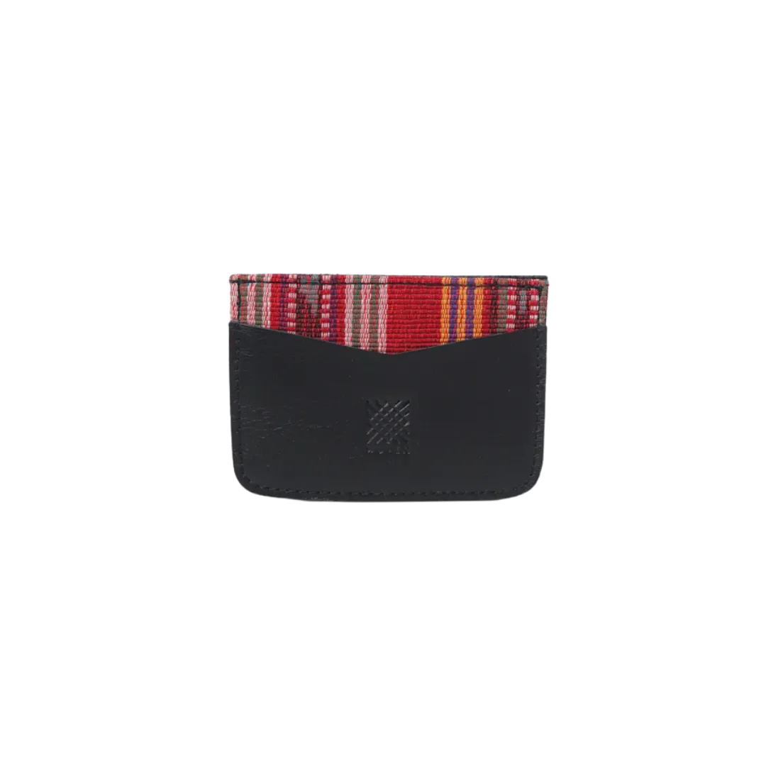 Woven Bulsa Cardholder in Black Leather