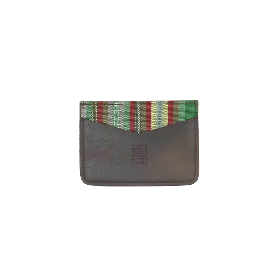Woven Bulsa Cardholder in Black Leather