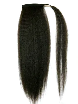 Wrap Around 100% Human Hair Ponytail in Kinky Straight 18"