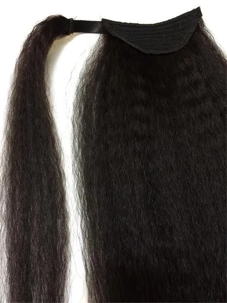Wrap Around 100% Human Hair Ponytail in Kinky Straight 22" - Xtra Thick