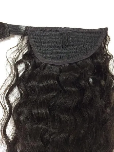 Wrap Around 100% Human Hair Ponytail in Kinky Wave 22"