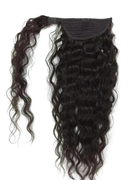 Wrap Around 100% Human Hair Ponytail in Kinky Wave 22"