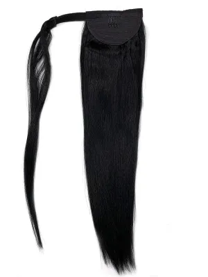 Wrap Around 100% Human Hair Ponytail in Yaki Perm Straight 22"