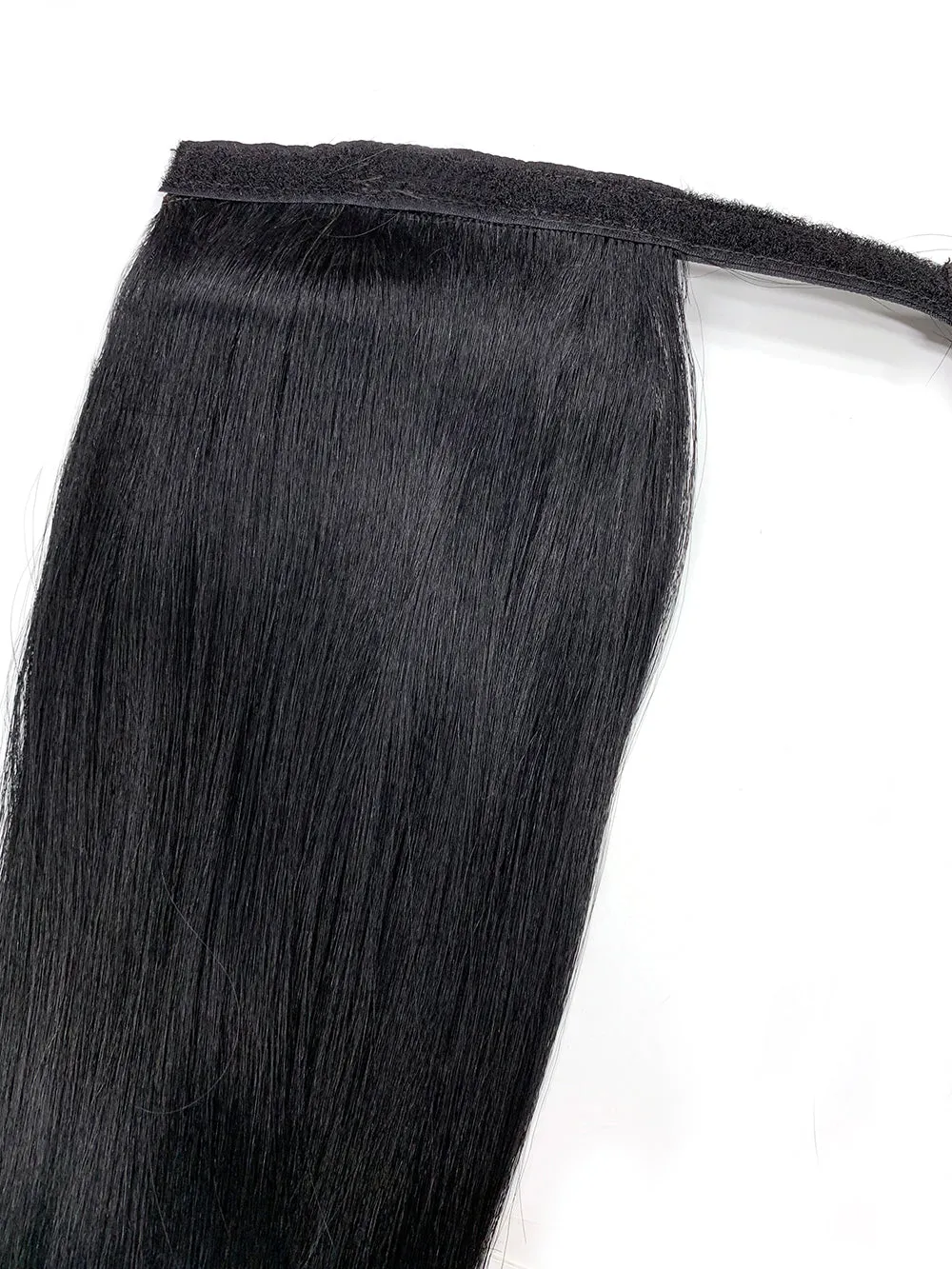 Wrap Around 100% Human Hair Ponytail in Yaki Perm Straight 22"