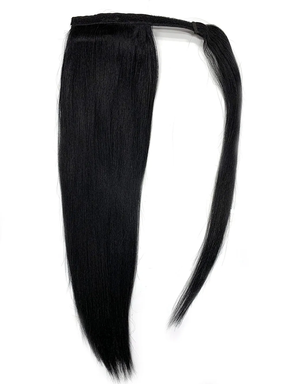 Wrap Around 100% Human Hair Ponytail in Yaki Perm Straight 22"