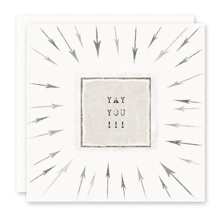 Yay You Greeting Card with Glitter