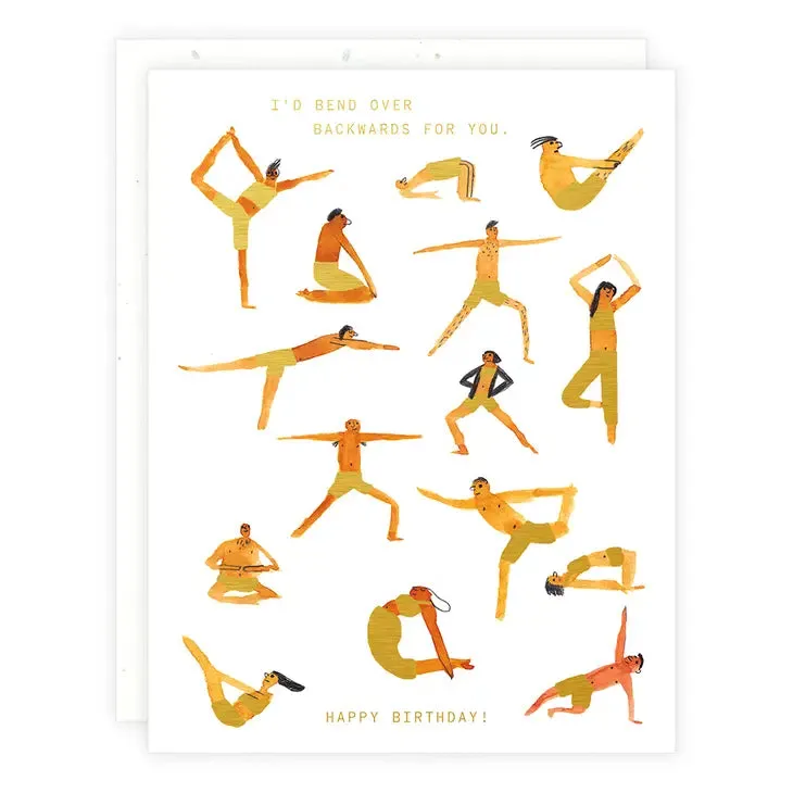 yoga poses birthday card