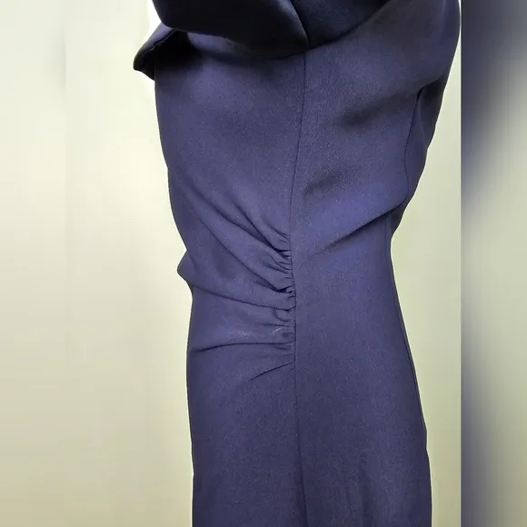 ZARA NAVY BLUE ZIPPERED SHIRTDRESS MIDI XS